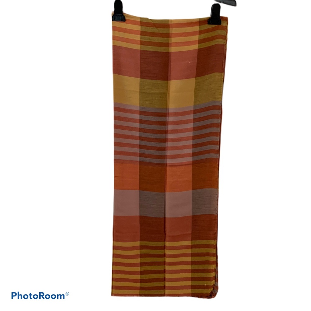 Silk Wrap Orange Striped One Size Fits All